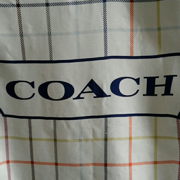 COACH PLAID 100% SILK SCARF - Picture 2 of 7